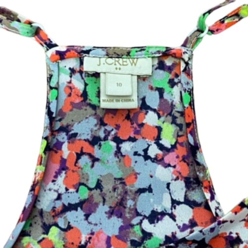 J.Crew Tank Top Sz 10 Colorful Confetti Print Racerback Camisole Multicolor - Picture 5 of 8